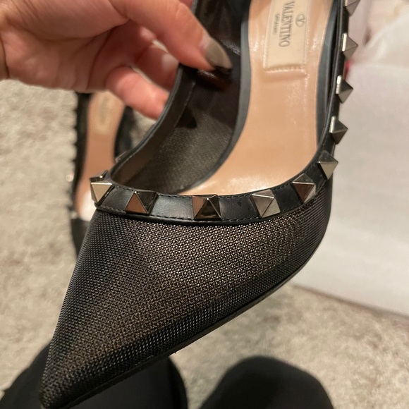Valentino black mesh studd pumps 35.5 - Picture 8 of 13